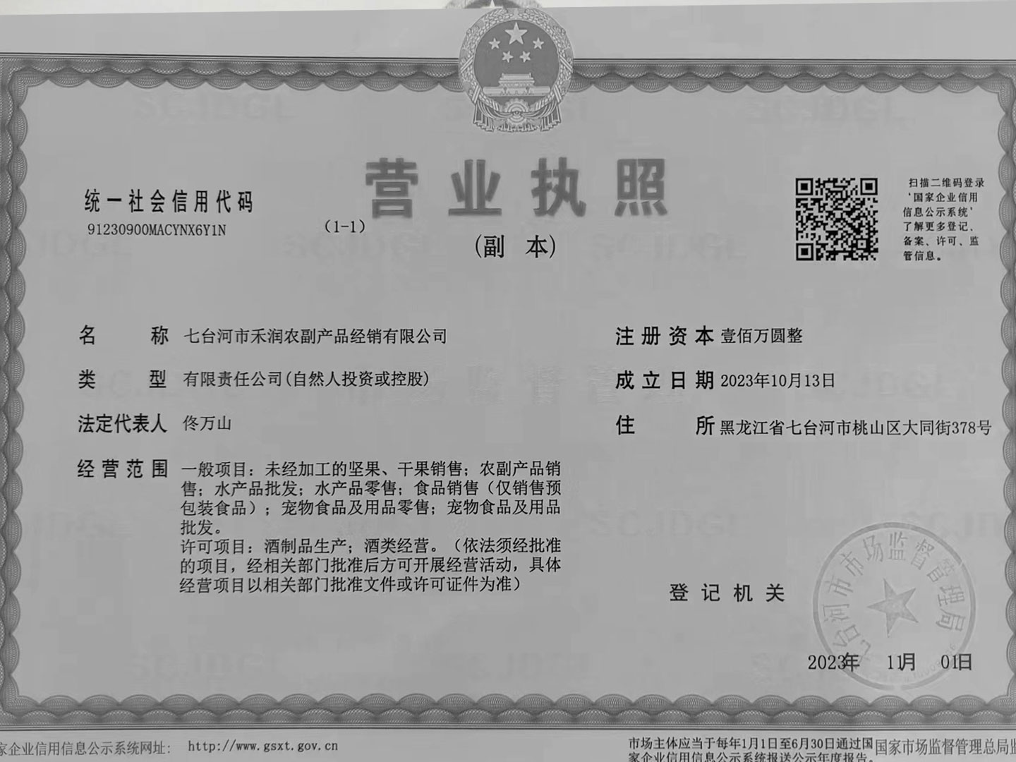 營(yíng)業(yè)執照